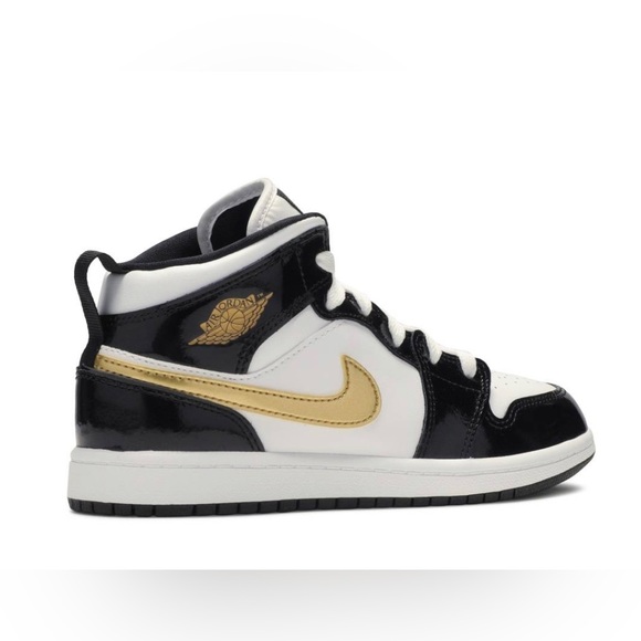 Nike Other - Nike Toddler Air Jordan Retro 1 Mid SE Black Gold White Shoes BQ6932-007 Kids